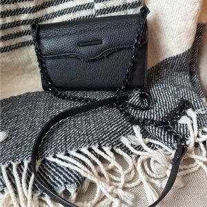 Rebecca Minkoff Black Leather Phone Wallet Crossbody